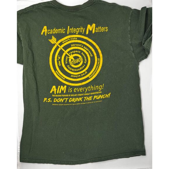 AIM Academic Integrity Matters Baylor University Tshirt size L Pre Owned in fair - Picture 2 of 6